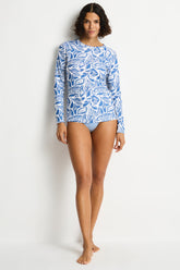 Reef Long Sleeve Rash Vest / Sea Level Reef denim blue