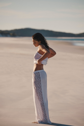 Shore Linen Panelled Beach Pant / Sea Level Shore linen white