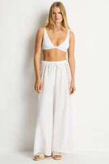 Shore Linen Panelled Beach Pant / Sea Level Shore linen white