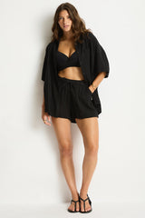 Sunset Aloha Shirt / Sea Level Sunset black