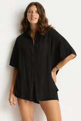 Sunset Aloha Shirt / Sea Level Sunset black