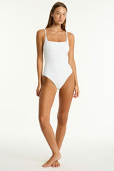 Spinnaker Square Neck One Piece / Sea Level Spinnaker white