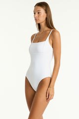Spinnaker Square Neck One Piece / Sea Level Spinnaker white