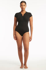Eco Essentials Short Sleeve One Piece / Sea Level Eco essentials black