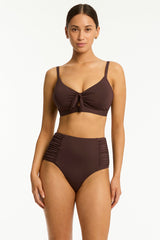 Essentials Edit Tie Front DD/E Bralette / Sea Level Eco essentials cocoa