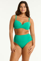 Essentials Edit Cross Front Moulded Cup Bra / Sea Level Eco essentials evergreen