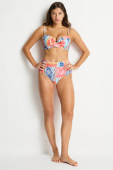 Coco Island Cross Front Moulded Cup Bra / Sea Level Coco island blue