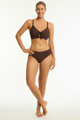 Spinnaker Tie Front DD/E Bralette / Sea Level Spinnaker cocoa