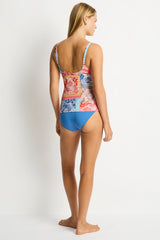 Coco Island Cross Front Scoop Back Tankini / Sea Level Coco island blue