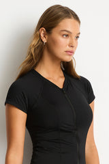 Eco Essentials Short Sleeve Rash Vest / Sea Level Eco essentials black