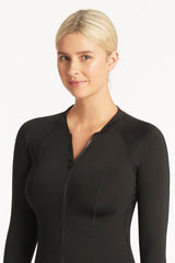 Eco Essentials Long Sleeve Rash Vest / Sea Level Eco essentials black