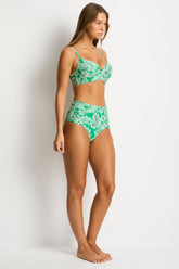 Palmera High Waist Gathered Side Pant / Sea Level Palmera green
