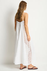 Shore Linen Panelled Bandeau Lace Maxi Dress / Sea Level Shore linen white