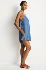 Denim Surf Shift Short Dress / Sea Level Denim surf