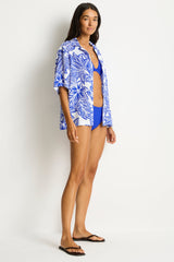 Palmera Resort Bowling Shirt / Sea Level Palmera blue