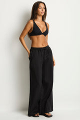 Shore Linen Palazzo Pant / Sea Level Shore linen black