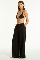 Tidal Linen Palazzo Pant / Sea Level Tidal linen black