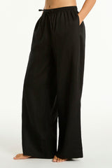 Tidal Linen Palazzo Pant / Sea Level Tidal linen black