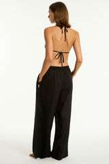 Tidal Linen Palazzo Pant / Sea Level Tidal linen black