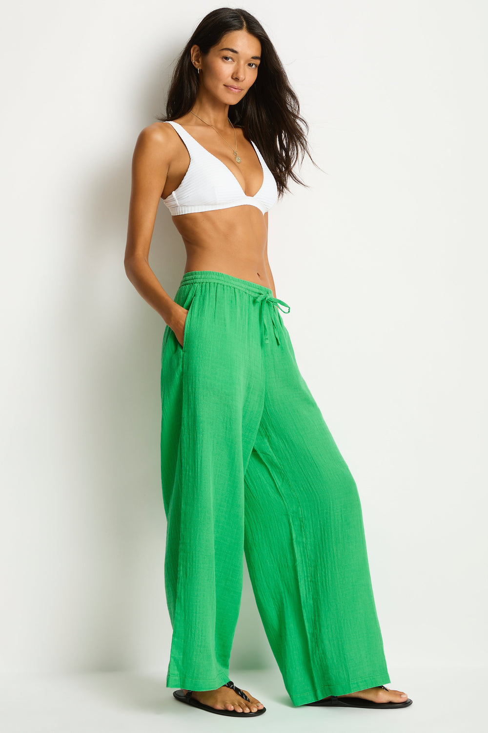 Sunset Beach Pant / Sea Level Sunset kelly green