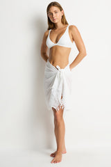 Salt Frayed Sarong / Sea Level Salt white