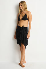 Salt Frayed Sarong / Sea Level Salt black