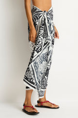 Jungle Lino Long Sarong / Sea Level Jungle lino black