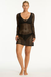 Castaway Mesh Cover Up / Sea Level Castaway black