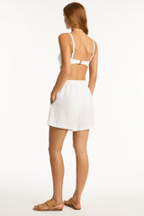 Tidal Linen Boardwalk Short / Sea Level Tidal linen white