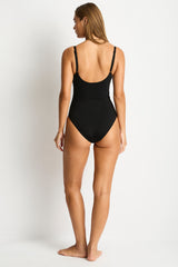 Essentials Edit Cross Front Scoop Back One Piece / Sea Level Eco essentials black