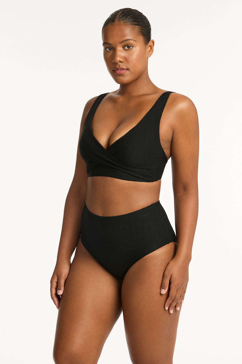 Honeycomb High Waist Pant / Sea Level Honeycomb black