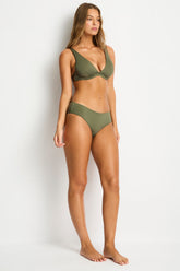 Eco Essentials Mid Bikini Pant / Sea Level Eco essentials khaki