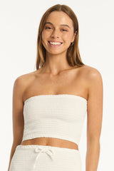 Sunset Beach Bandeau Top / Sea Level Sunset white