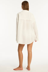 Sunset Beach Shirt / Sea Level Sunset white