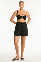 Tidal Linen Boardwalk Short / Sea Level Tidal linen black