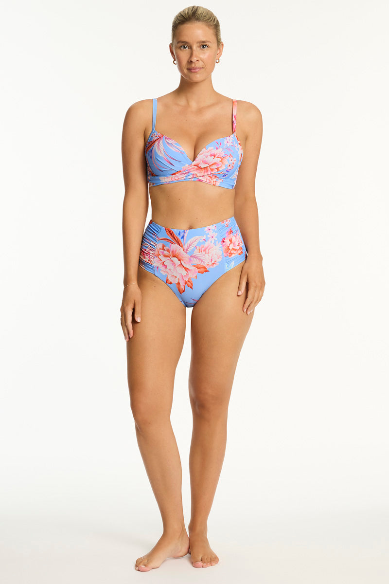 Indochine Cross Front Moulded Cup Bra / Sea Level Indochine light blue