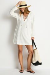 Horizon Lace Up Dress / Sea Level Horizon white