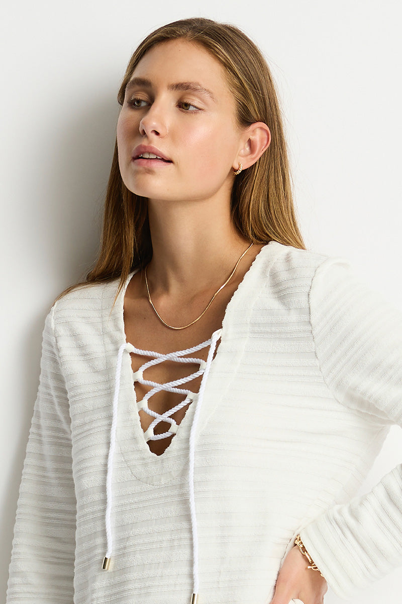 Horizon Lace Up Dress / Sea Level Horizon white