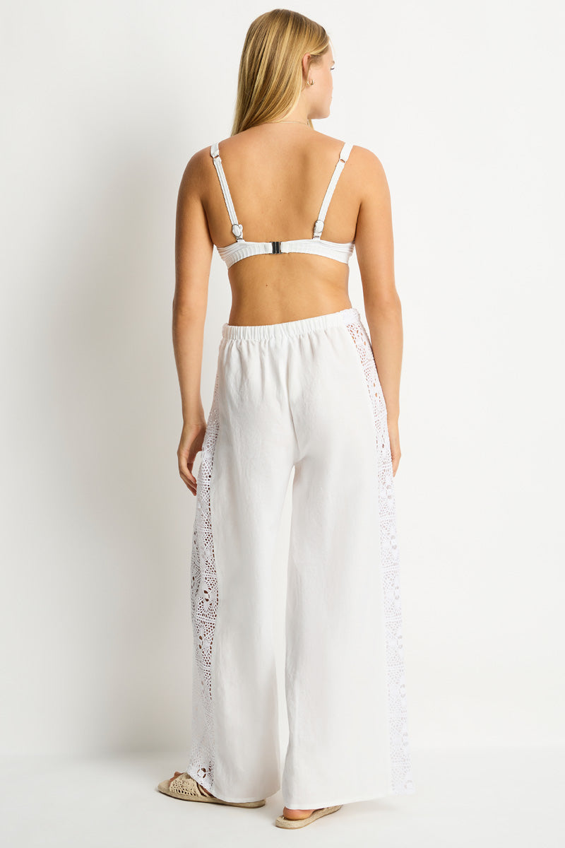 Shore Linen Panelled Beach Pant / Sea Level Shore linen white