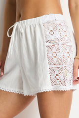 Shore Linen Panelled Boxer Short / Sea Level Shore linen white