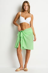 Salt Frayed Sarong / Sea Level Salt matcha