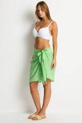 Salt Frayed Sarong / Sea Level Salt matcha