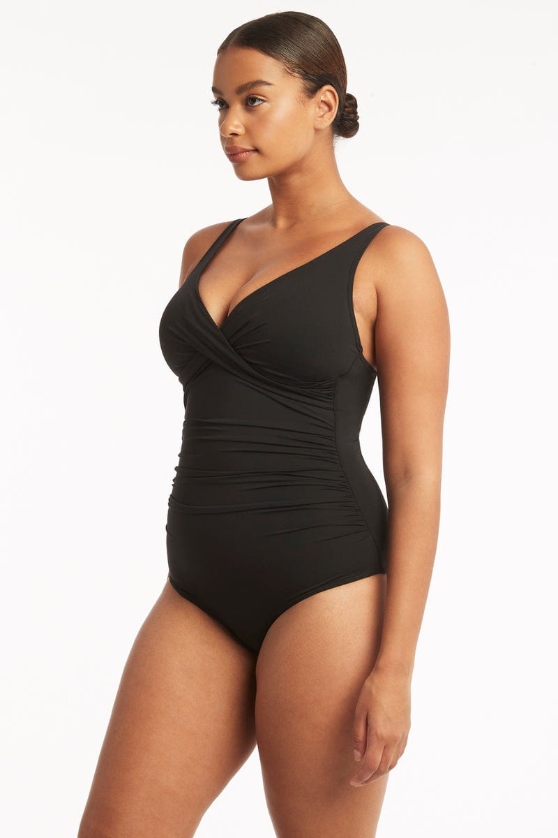 Eco Essentials Cross Front One Piece / Sea Level Eco essentials black