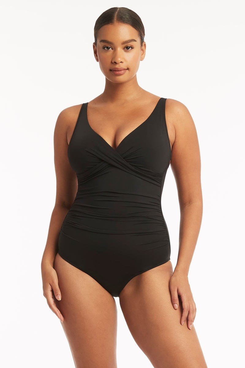 Eco Essentials Cross Front One Piece / Sea Level Eco essentials black