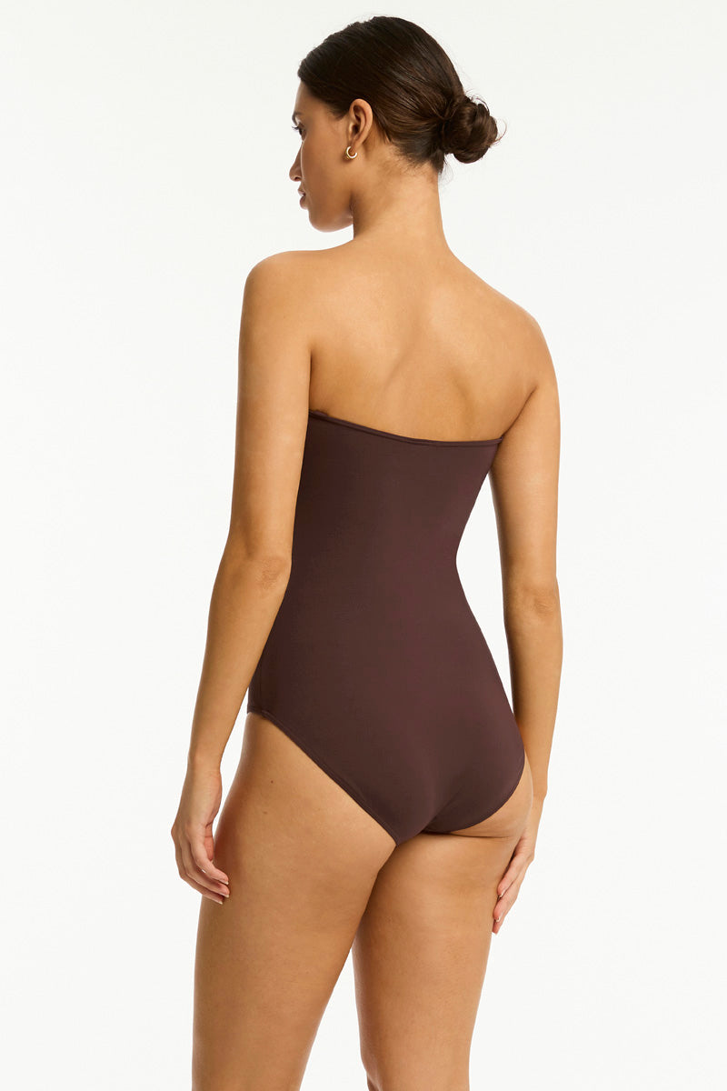 Essentials Edit Twist Bandeau One Piece / Sea Level Eco essentials cocoa