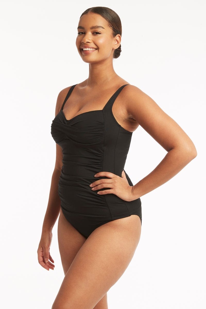 Eco Essentials Twist Front Tankini / Sea Level Eco essentials black