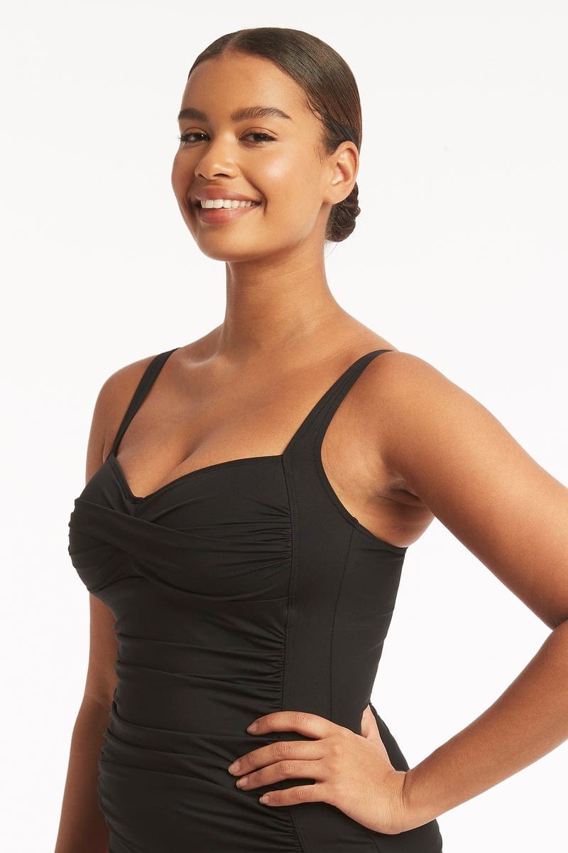 Eco Essentials Twist Front Tankini / Sea Level Eco essentials black