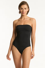 Eco Essentials High Leg Bandeau One Piece / Sea Level Eco essentials black