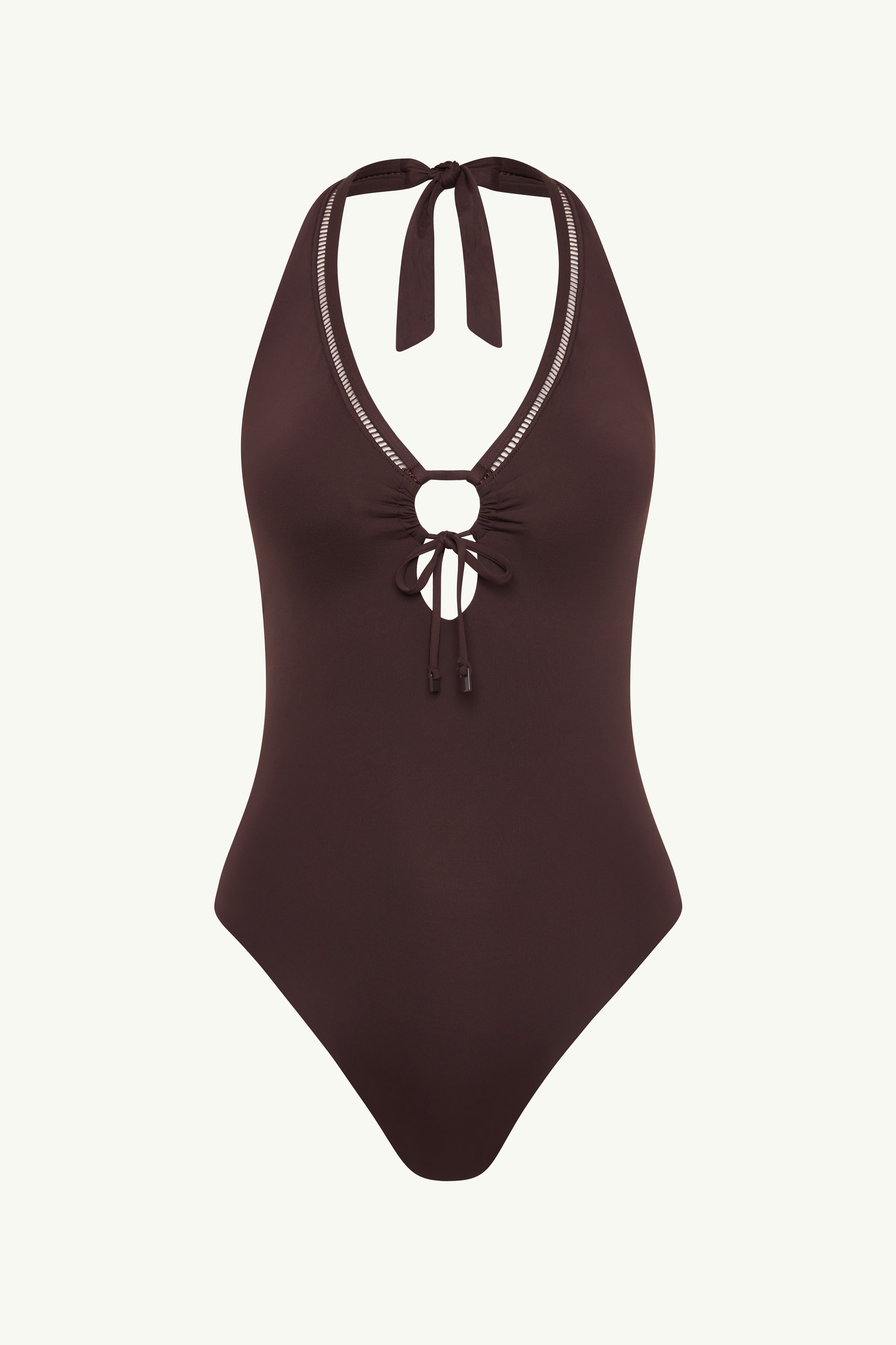 Essentials Edit Keyhole Halter One Piece / Sea Level Eco essentials cocoa