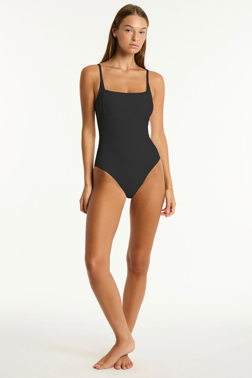 Spinnaker Square Neck One Piece / Sea Level Spinnaker black